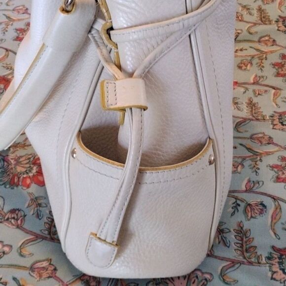 Cole Haan Leather Ivory White Drawstring Hobo Bag - Picture 6 of 16